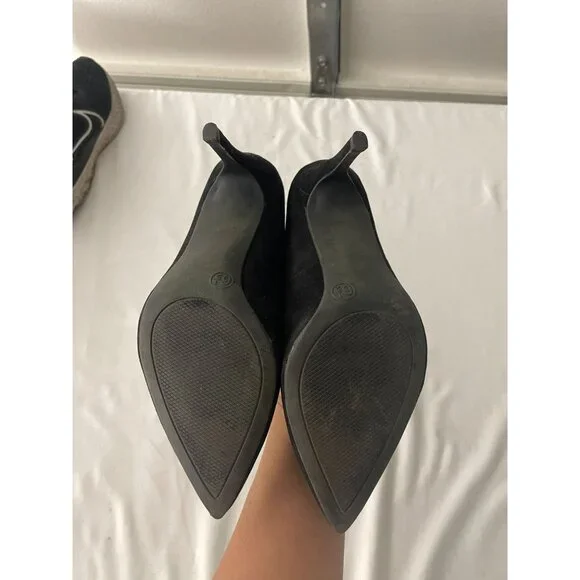 A New Day Faux Suede Pointed Heels Pumps Black Women's US Size 6.5 - Picture 6 of 6